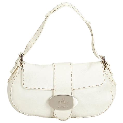 fendi baguette white leather|fendi baguette price.